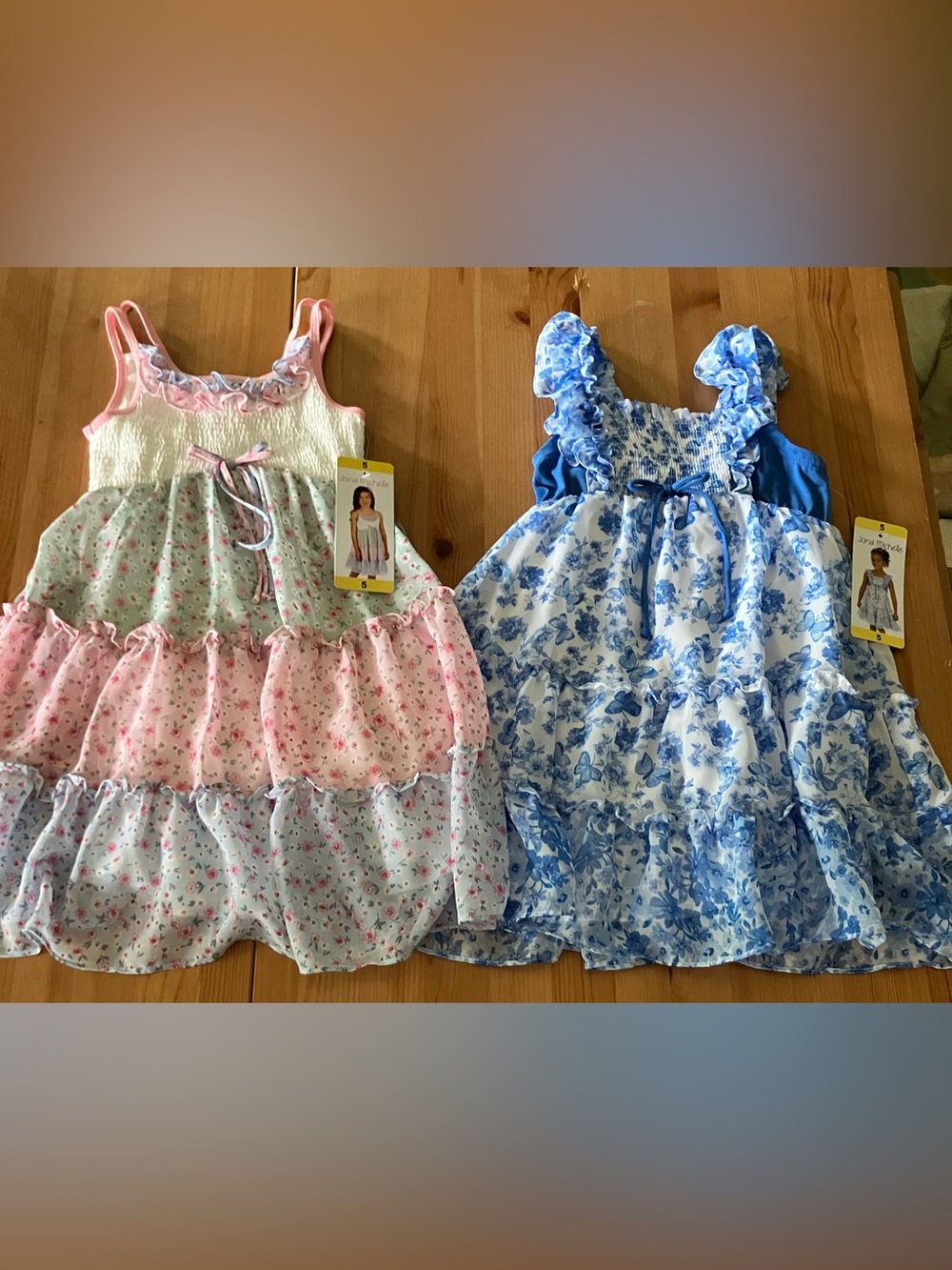 NEW set of 2 Jona Michelle Girls Size 5 Floral Sun Dresses